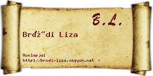 Bródi Liza névjegykártya